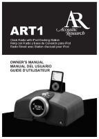 Acoustic Research ART-1 - Owners Manual